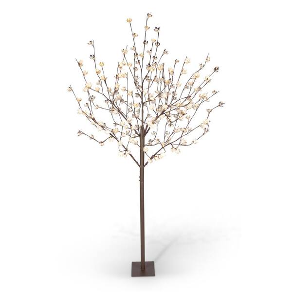 Gerson 8 ft. Lit Cotton Blossom Tree with 224 Warm White LED Lights