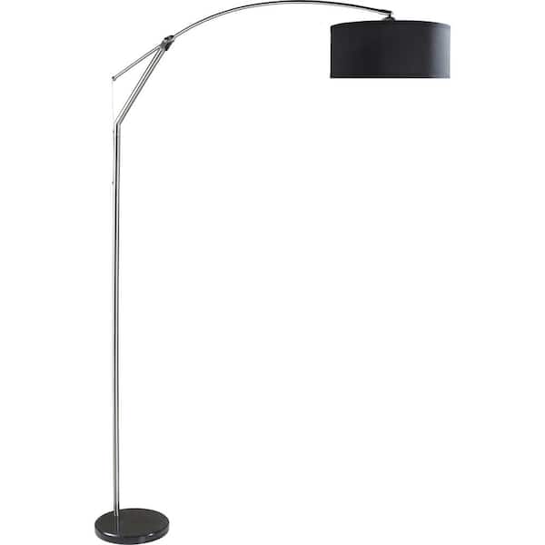 Sunpez 81 in. H Black 1-Light Arc Floor Lamp With Adjustable Arm, No bulb