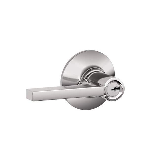 Unbranded Bright Chrome Keyed Entry Latitude Door handle