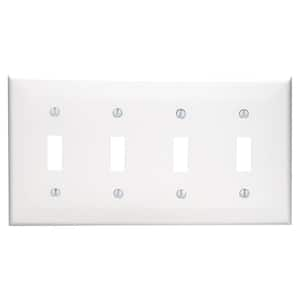 4-Gang White Toggle Nylon Standard Wall Plate (1-Pack) 80712-W