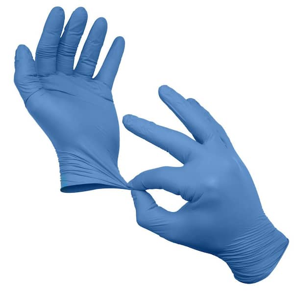 BISON LIFE Large, Nitrile Disposable Gloves Food Preparation Multi-Purpose 9.5 in., Blue (1000-Count)