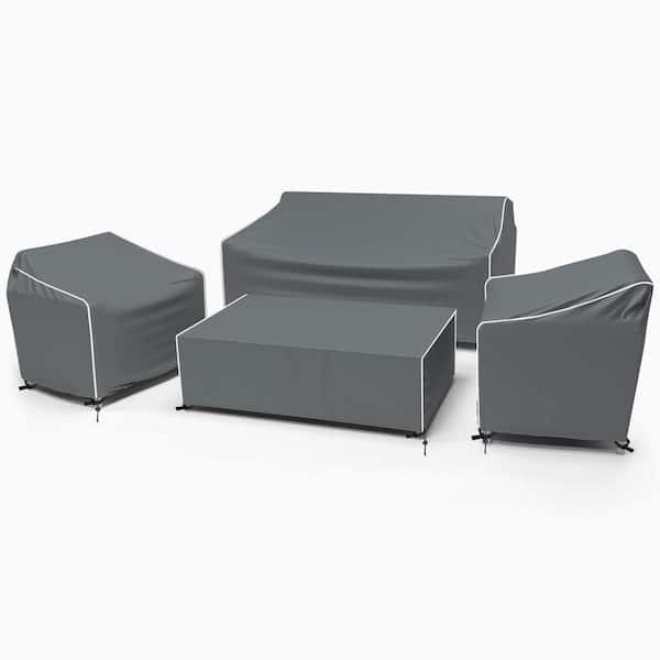 4-Piece Patio Furniture Cover Waterproof, Grey