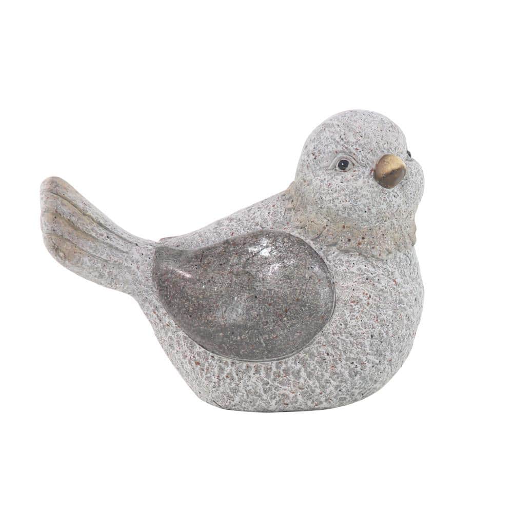 Gray Polystone Indoor Outdoor Bird Sculptures Set of 2