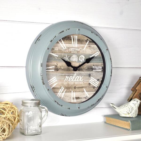 FirsTime Pierside Aged Teal Wall Clock