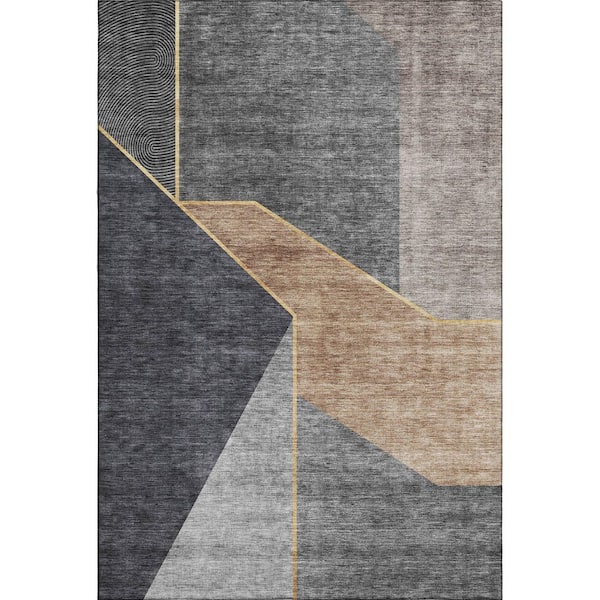 Addison Rugs Mayfield Premium Machine Washable Indoor/Outdoor Geometric AMF648 Charcoal 5 ft. x 7 ft. 6 in. Area Rug
