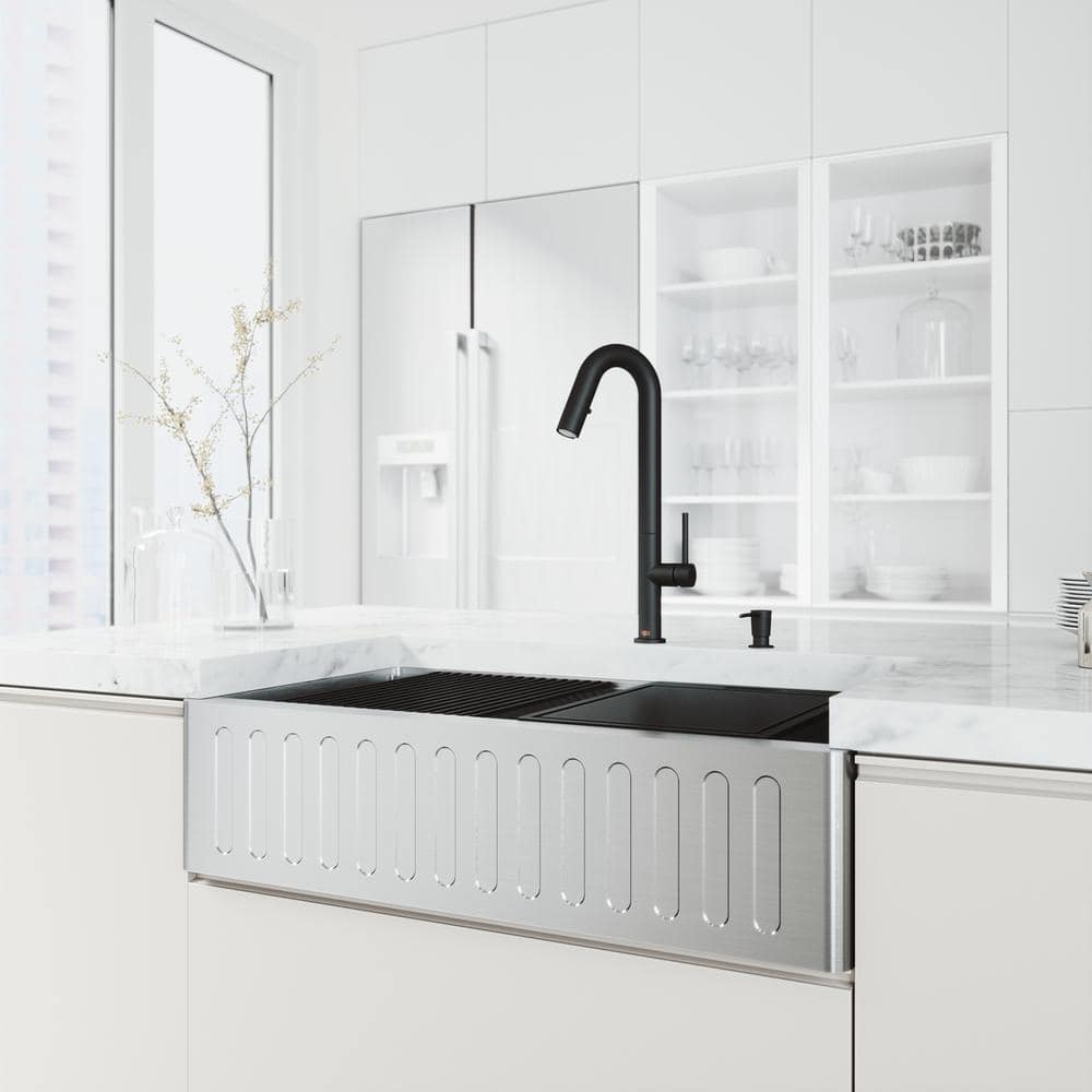 Oxford 36" Stainless Steel Farmhouse Kitchen Sink with Accessories