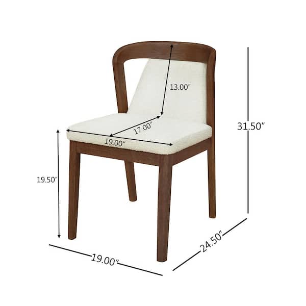 Harper & Bright Designs Walnut and Camel Solid Rubber Wood Fabric