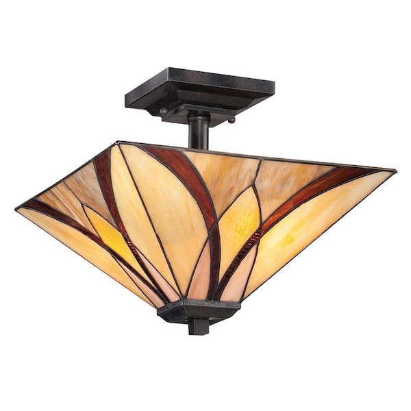 Asheville 2-Light Valiant Bronze Semi-Flush Mount