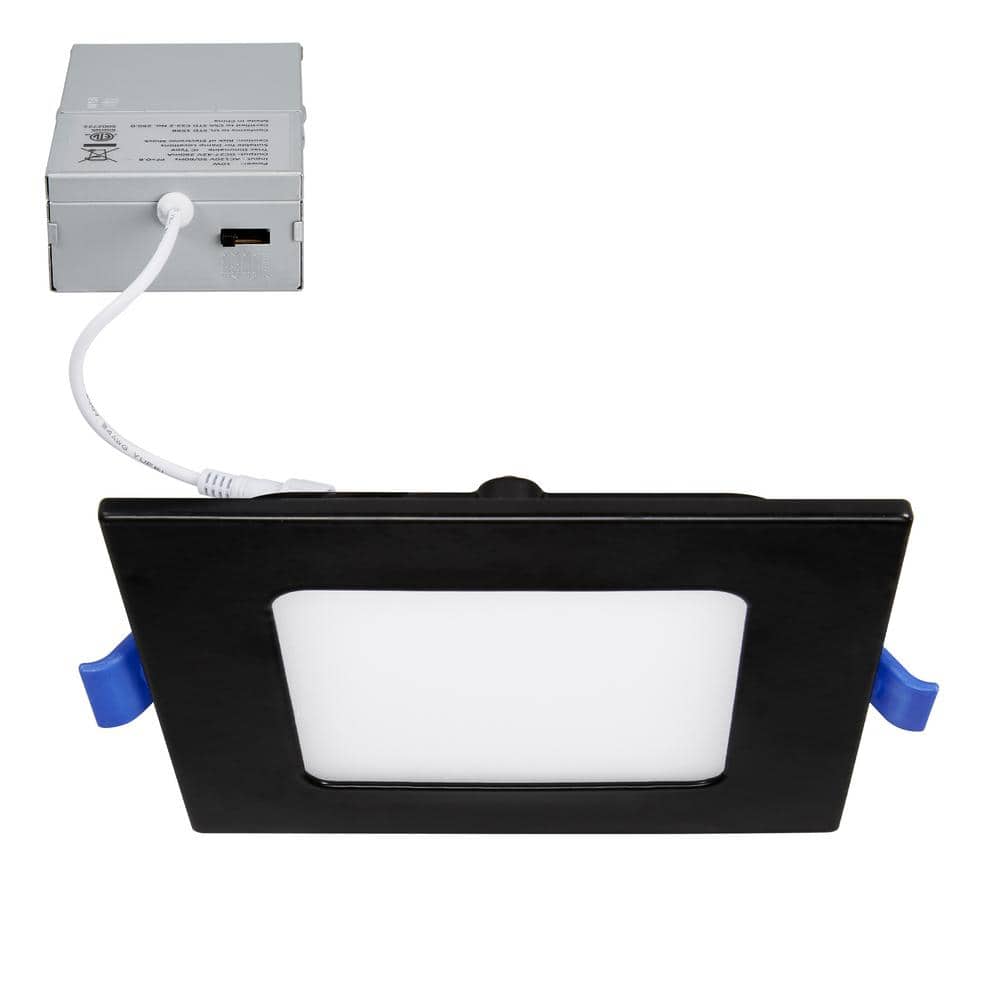 4-Inch Black Aluminum Square LED Recessed Downlight