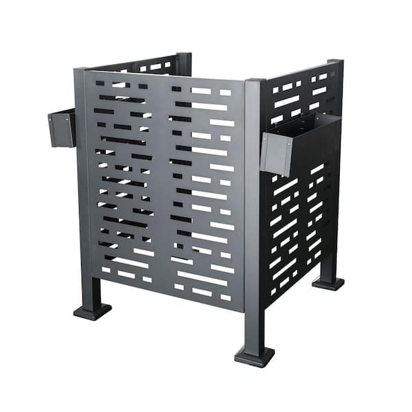 3 ft. x 3 ft. Charcoal Metal Air Conditioner Fence Privacy Fence Cover, Perfect to Conceal Air Conditioning Units