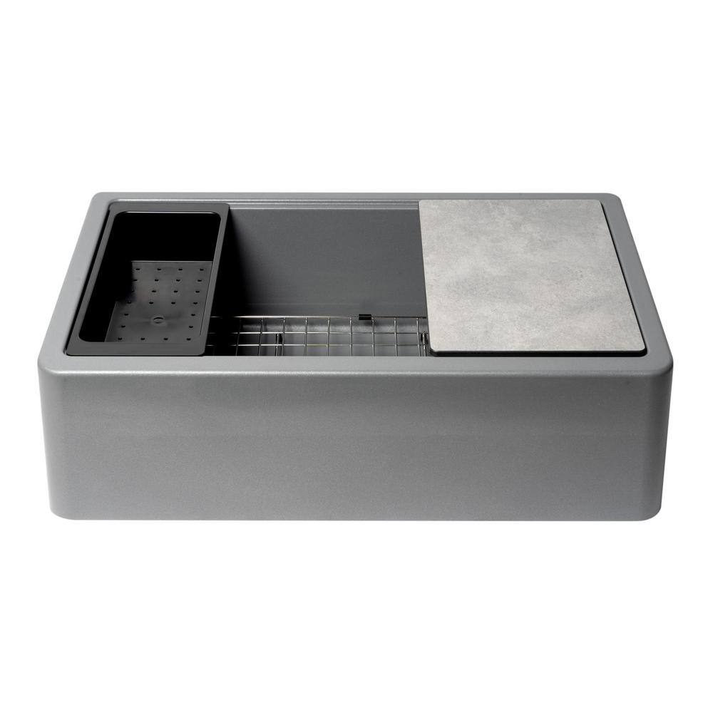 Titanium 33'' Granite Composite Single Bowl Farmhouse Sink