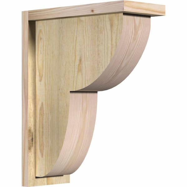 Ekena Millwork 6 in. x 14 in. x 18 in. Douglas Fir Crestline Rough Sawn Corbel with Backplate