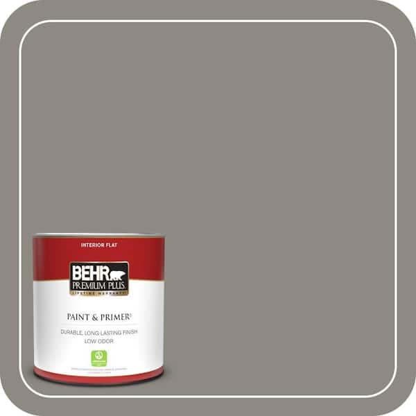 BEHR PREMIUM PLUS 1 qt. #BXC-55 Concrete Sidewalk Flat Low Odor Interior Paint & Primer