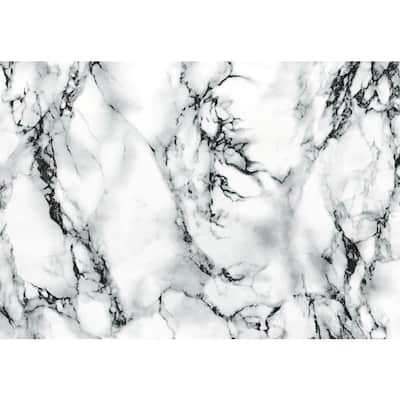 26 in. x 78 in. Marble White Self Adhesive Vinyl Film for Countertops, Cabinets and Other Furniture Items