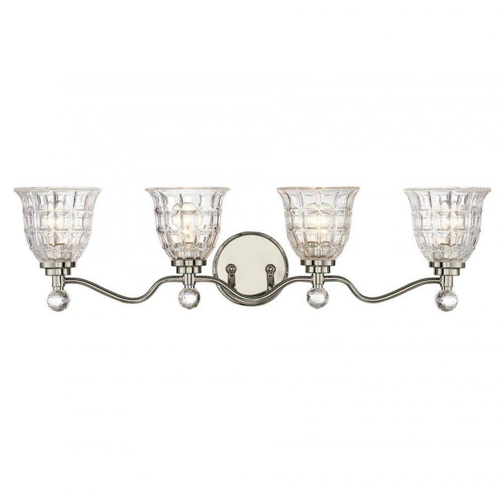 Reviews for Savoy House Birone 33 in. W x 8.5 in. H 4-Light Polished ...