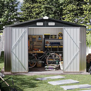 10 ft. W x 8 ft. D Outdoor Metal Shed with Vents and Lockable Doors 80 sq. ft.