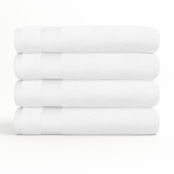 Becky Cameron 4-Piece White Ultra Soft Cotton Bath Towel Set IH