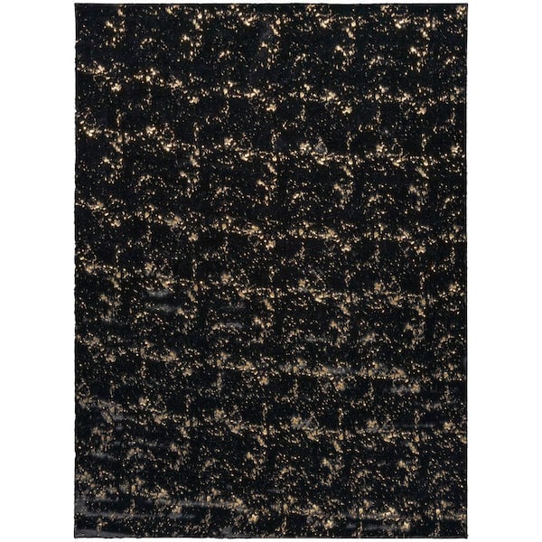 Nourison Cozy Shimmer Black 8 ft. x 10 ft. All-over design Contemporary Area Rug