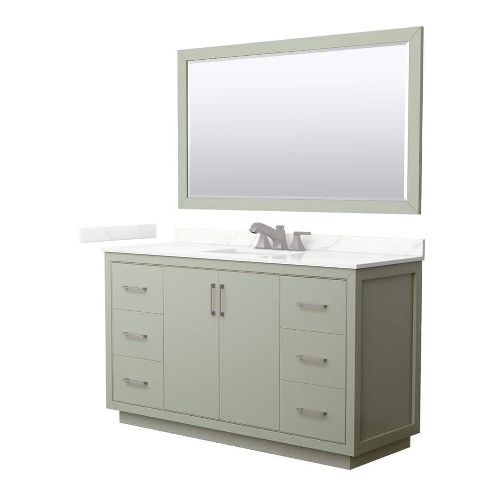 Icon 60 in. W x 22 in. D x 35 in. H Single Bath Vanity in Light Green with Giotto Quartz Top and 58 in. Mirror price history on PriceWatchPro