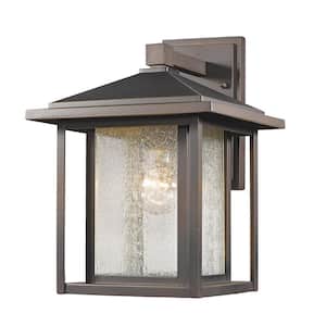 Aspen Oil Rubbed Bronze Outdoor Hardwired Wall Sconce with No Bulbs Included