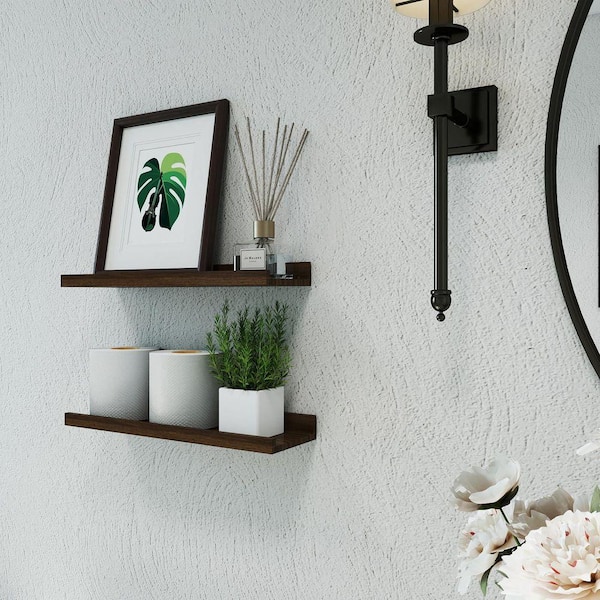 15.8 in x 4.5 in Floating Shelves Wall Mounted Wood, Picture Ledge