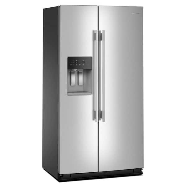 36 in. 20.8 cu. ft. Counter Depth Side-by-Side Refrigerator in Stainless Steel with Exterior Ice and Water Dispenser