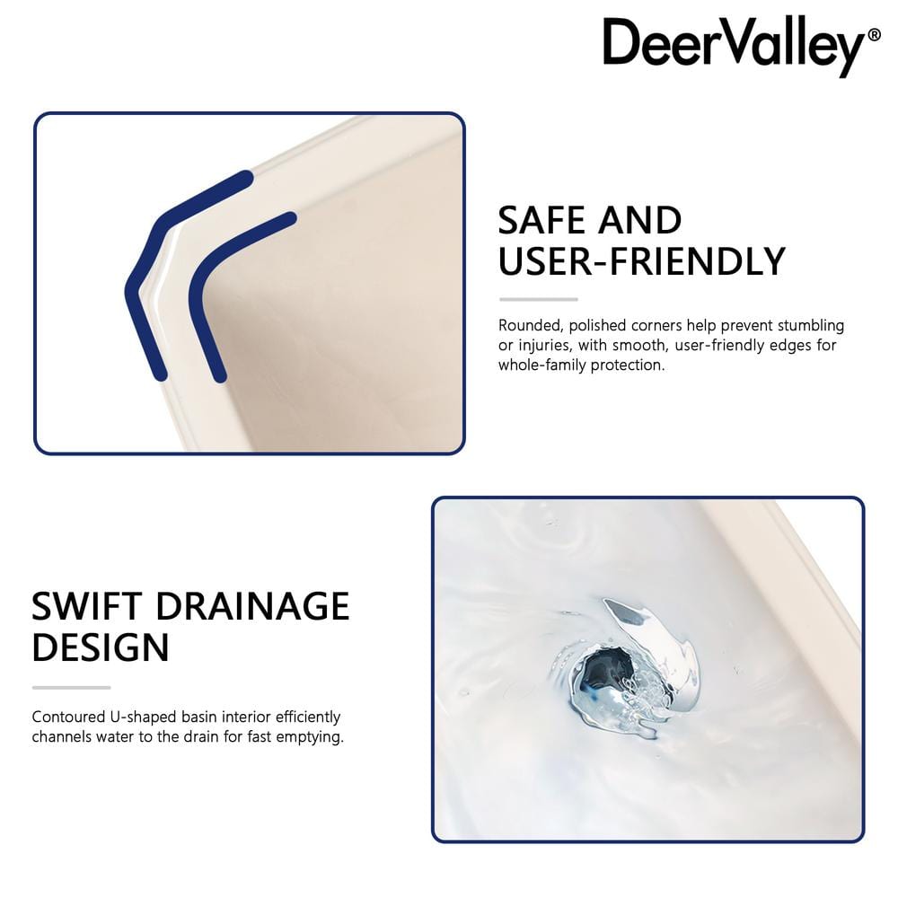 Bone Ceramic Rectangular Pedestal Bathroom Sink with Single Faucet Hole