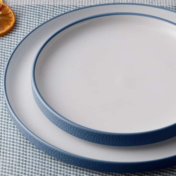 Colortex Stone Blue 7.5 in. Porcelain Salad Plates, (Set of 4)