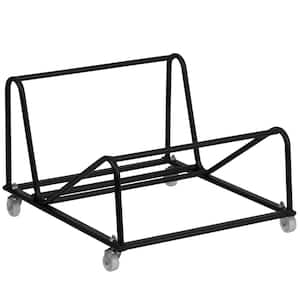 200 lbs. Capacity Stack Chair Dolly with Wheels - Black (Set of 6)