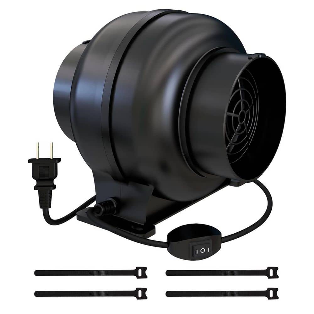 3.5 Inch Inline Duct Ventilation Fan with Dual Speed Controller Air Blower 
