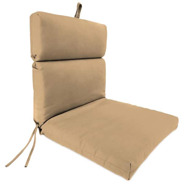 Jordan Manufacturing Sunbrella 22" x 44" Canvas Camel Solid Rectangular French Edge Outdoor Chair Cushion