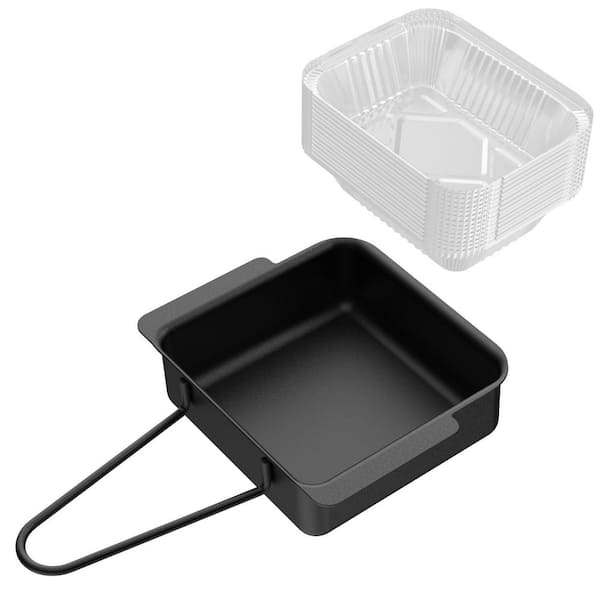 Drip Pan and Grease Catcher Cup for Gas Grill with 15 Aluminum Foil Liners, Metal, Nonstick, Easy Clean