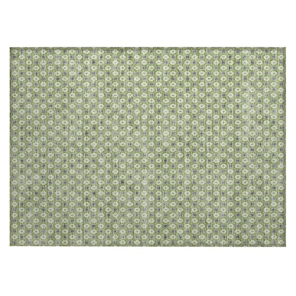 Chantille Machine Washable Indoor/Outdoor Abstract ACN1431 Green 1 ft. 8 in. x 2 ft. 6 in. Area Rug