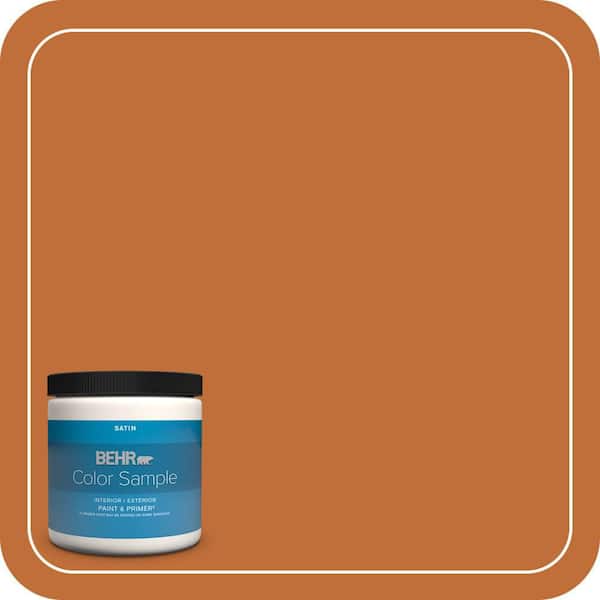 BEHR PREMIUM PLUS 8 oz. #S-H-260 Tiger Stripe Satin Enamel Interior/Exterior Paint & Primer Color Sample