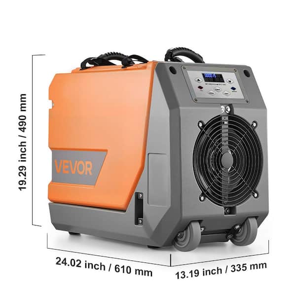 180 pt. 2500 sq. ft. Commercial Dehumidifier with Pump/Drain in. Orange Hoses, Portable Crawl Space Dehumidifiers