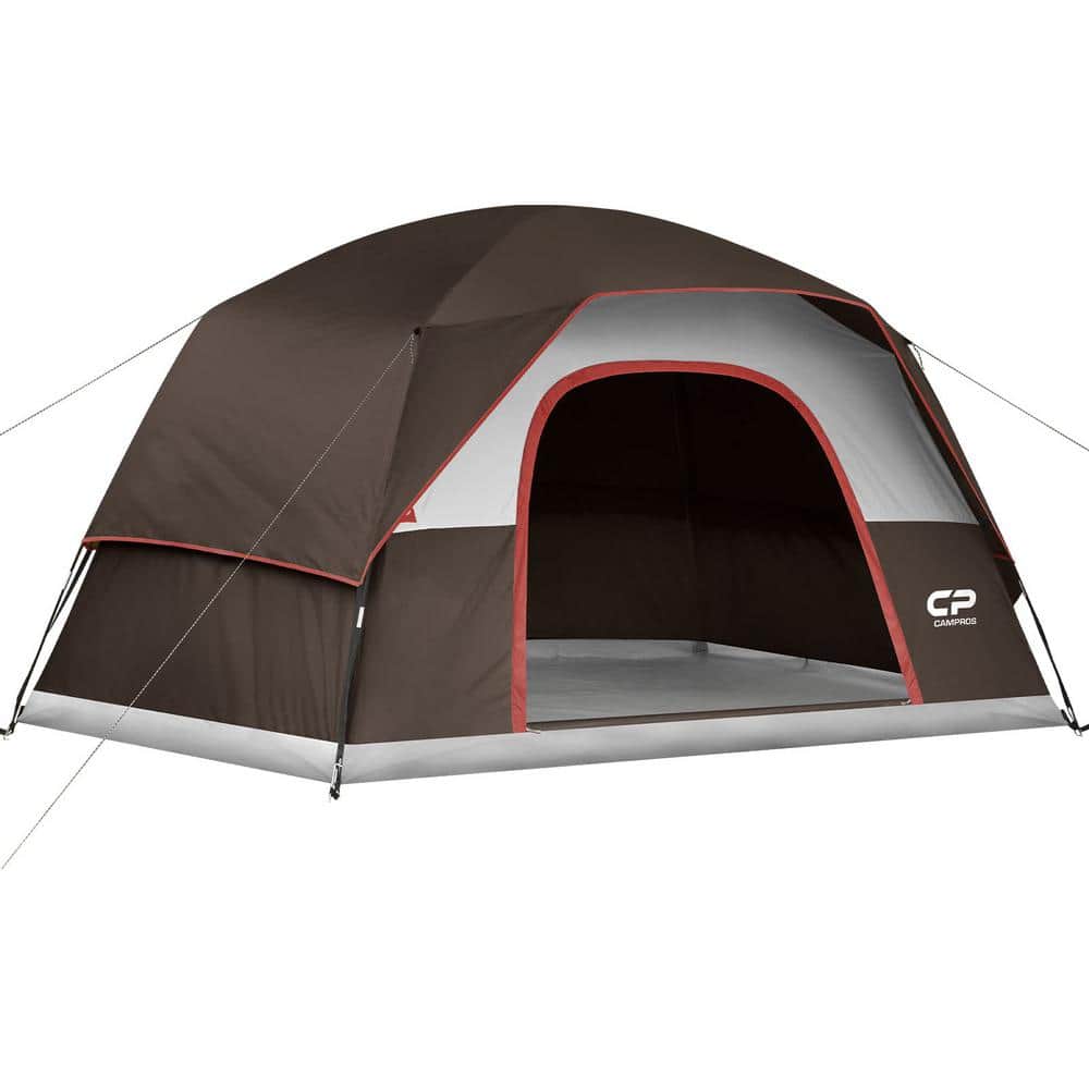 7 ft. x 11 ft. 6-Person-Camping-Tents Weatherproof Family Dome Tent with Ra