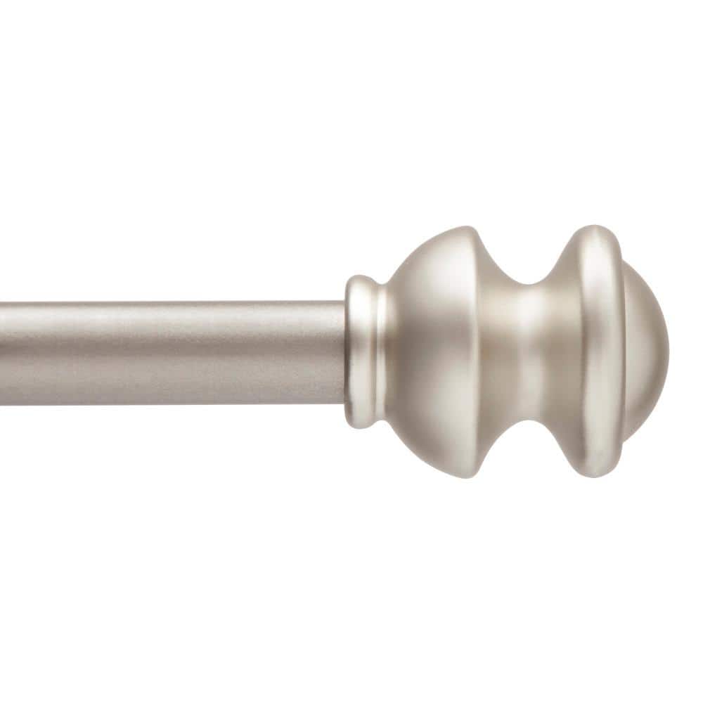 Kendall Brushed Nickel Adjustable Single Curtain Rod Set
