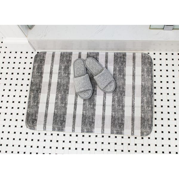 Better Trends Griffie Collection 20 in. x 32 in. Gray Polyester Rectangle Bath  Rug BAGR2032GRP - The Home Depot