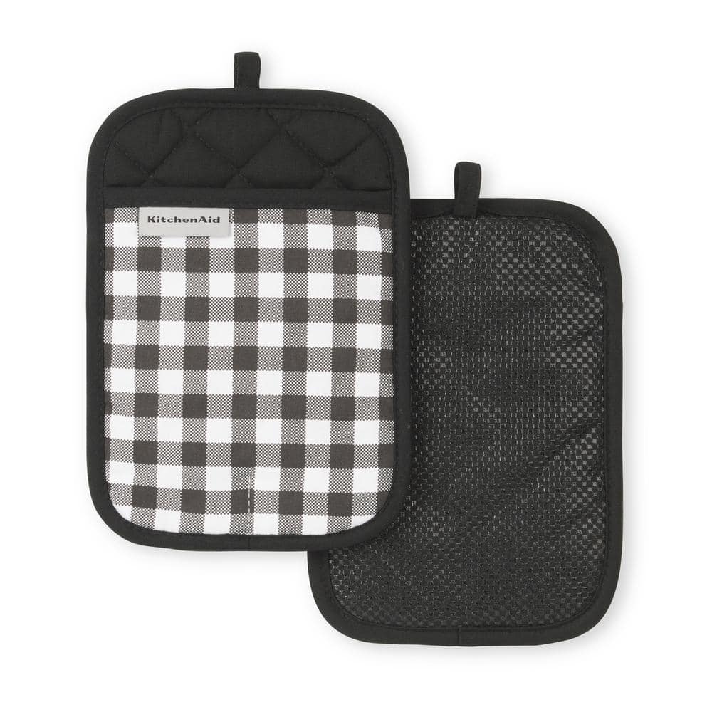 Black Checked Pot Holders 