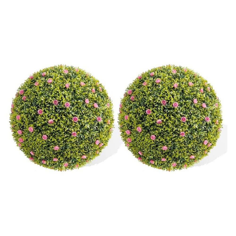 1.7FT 2PC Artificial Topiary Flower Balls,Round Topiary Balls with Realistic Leaves and Flowers,Hanging Balls,Pink price history on PriceWatchPro
