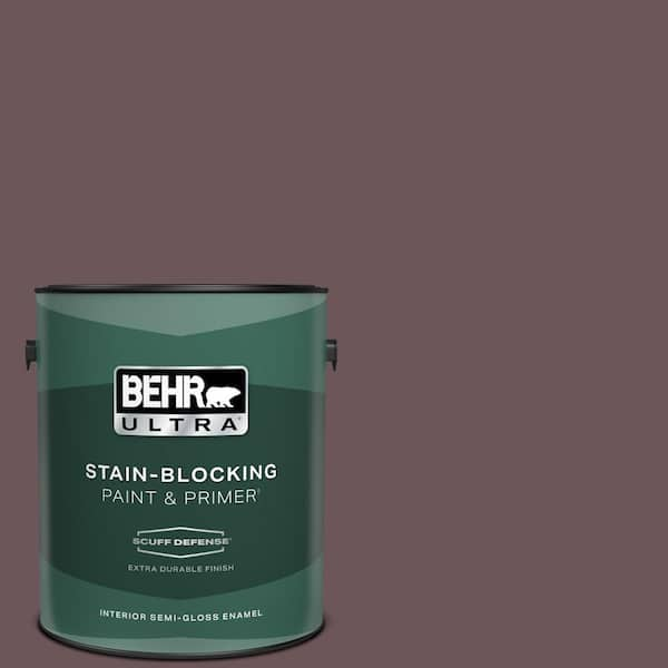 BEHR ULTRA 1 gal. #N120-7 Grand Plum Extra Durable Semi-Gloss Enamel Interior Paint & Primer