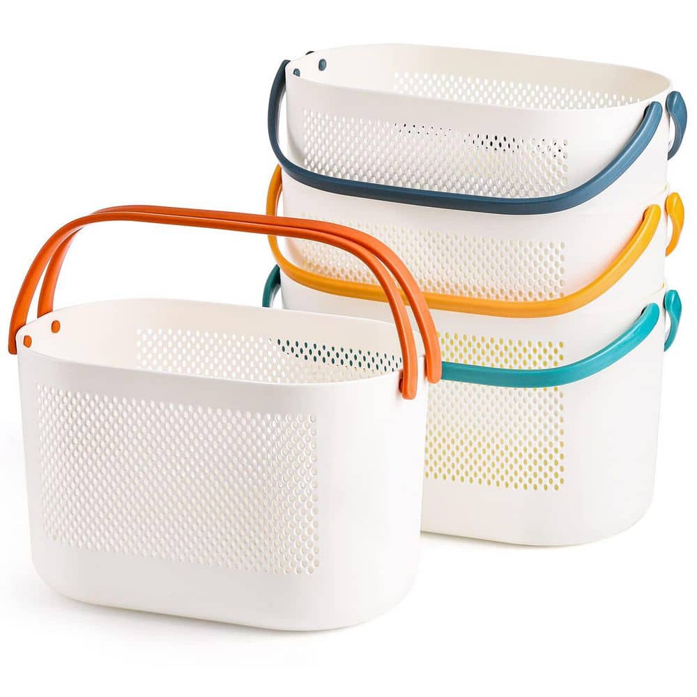 4 Pack Portable Shower Caddy Basket, Plastic Shower Caddy Storage Baskets with Handles for Bathroom in Multi-Color price history on PriceWatchPro