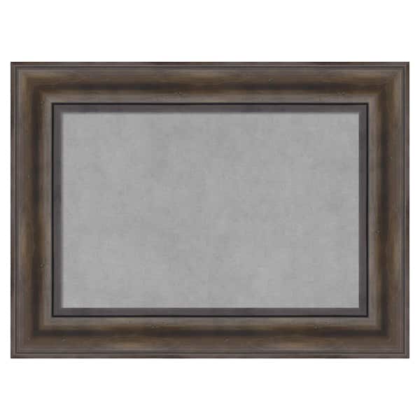 Amanti Art Rustic Pine Brown 23 in. x 17 in Framed Magnetic Board