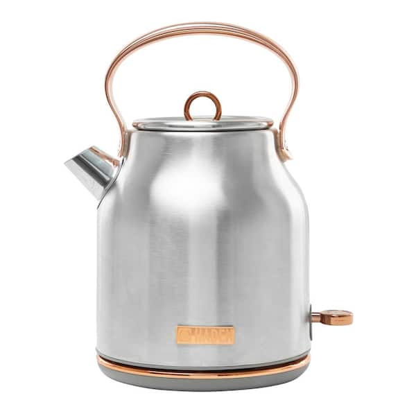 HADEN Heritage 1.7 l 7-Cup Steel and Copper Cordless Stainless Steel Retro Electric Kettle with Auto Shut-Off