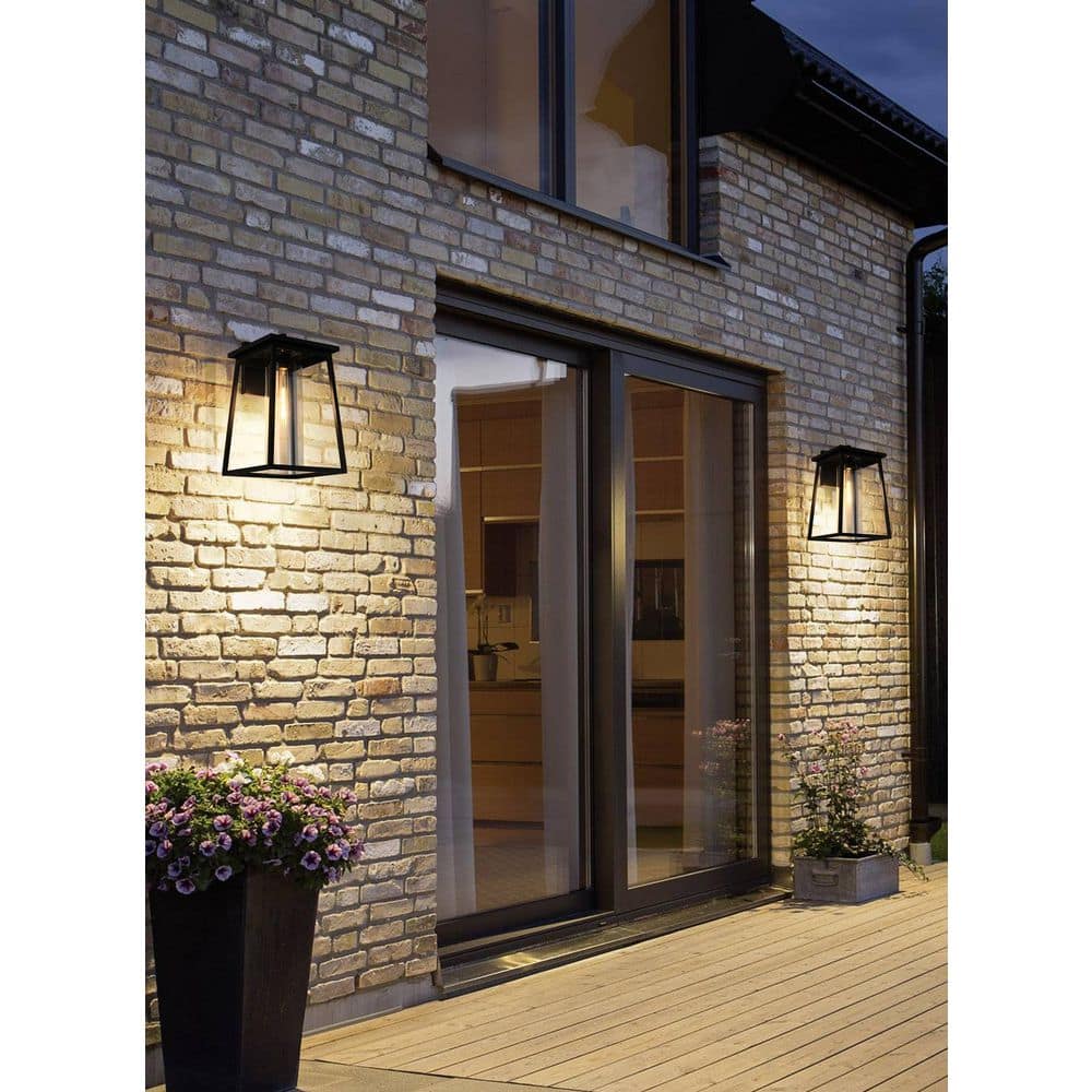 18 in. Black Outdoor Hardwired Wall Sconce with No Bulbs Included price history on PriceWatchPro