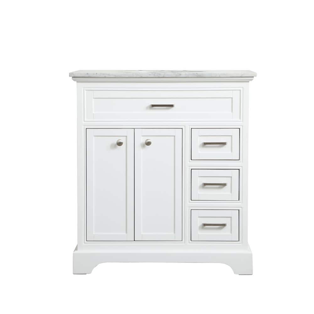Timeless Home 32 in. W x 21.5 in. D x 35 in. H Single Bathroom Vanity in Wh