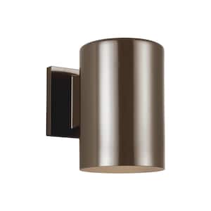 Outdoor Cylinders Bronze Outdoor Integrated LED Wall Lantern Sconce