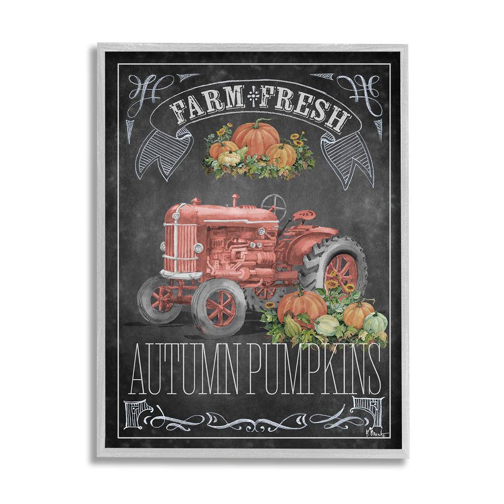 Autumn Tractor Chalkboard by Paul Brent 1 Piece Framed Graphic Print Travel Poster Art Print 30 in. x 24 in. price history on PriceWatchPro