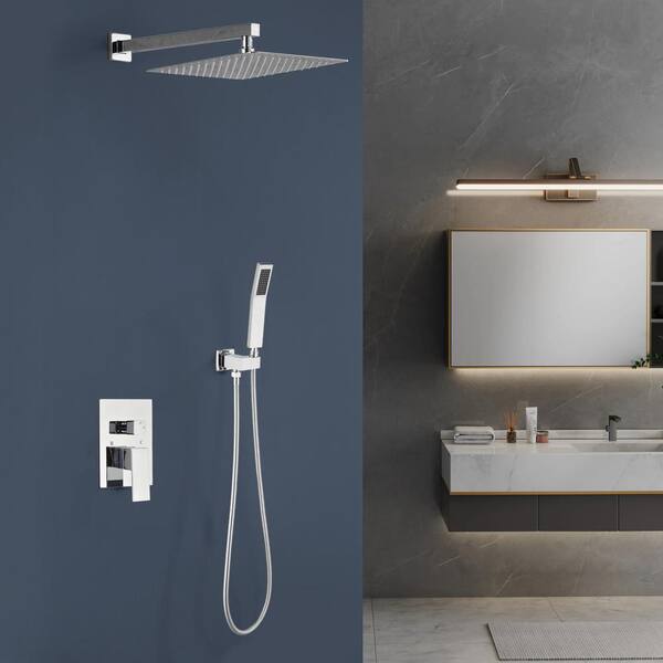1-spray 11.8 in. Dual Shower Head and Handheld Shower Head in Chrome 1-spray 11.8 in. Dual Shower Head and Handheld Shower Head in Chrome