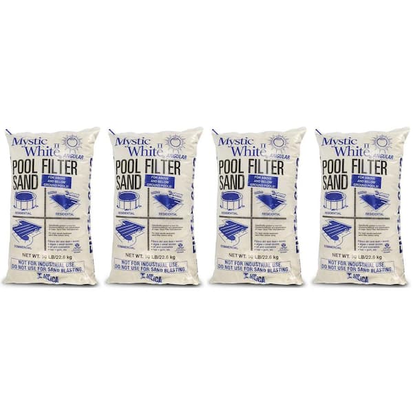 White 50 lbs. Swimming Pool Filter Sand, (4-Pack)